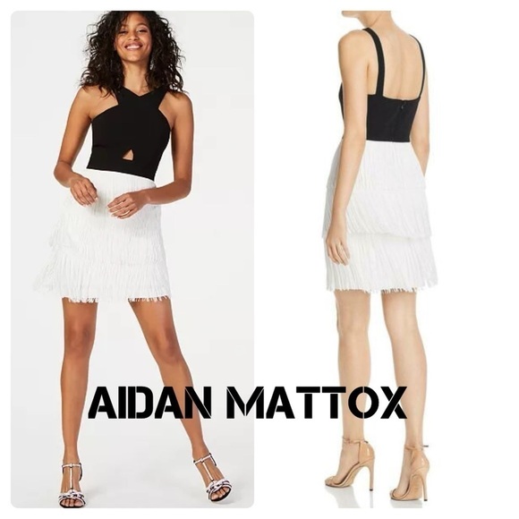 Aidan by Aidan Mattox Tiered-Fringe Cocktail dress - Picture 1 of 12